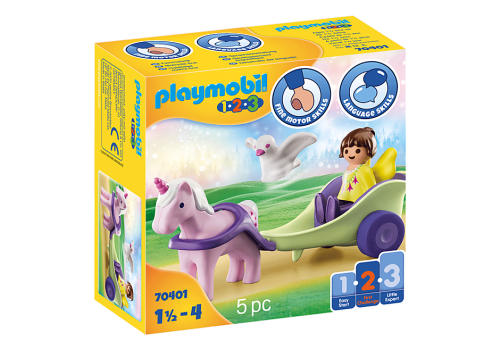PLAYMOBIL 70401 1.2.3 UNICORN CARRIAGE WITH FAIRY FOR 18+ MONTHS